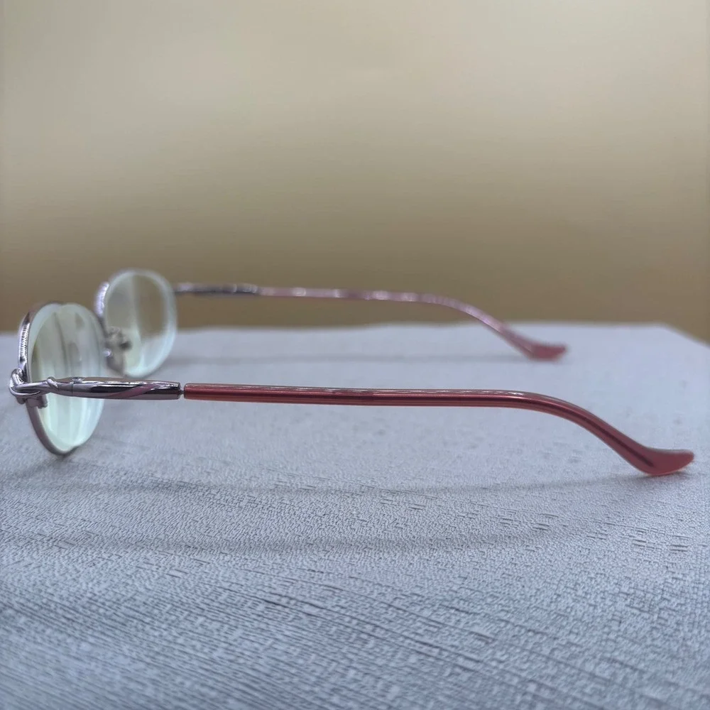 Tres Jolie 60 Blush Oval Eyeglass framed Metallic Pink 52-17-135 Y2K Coquette